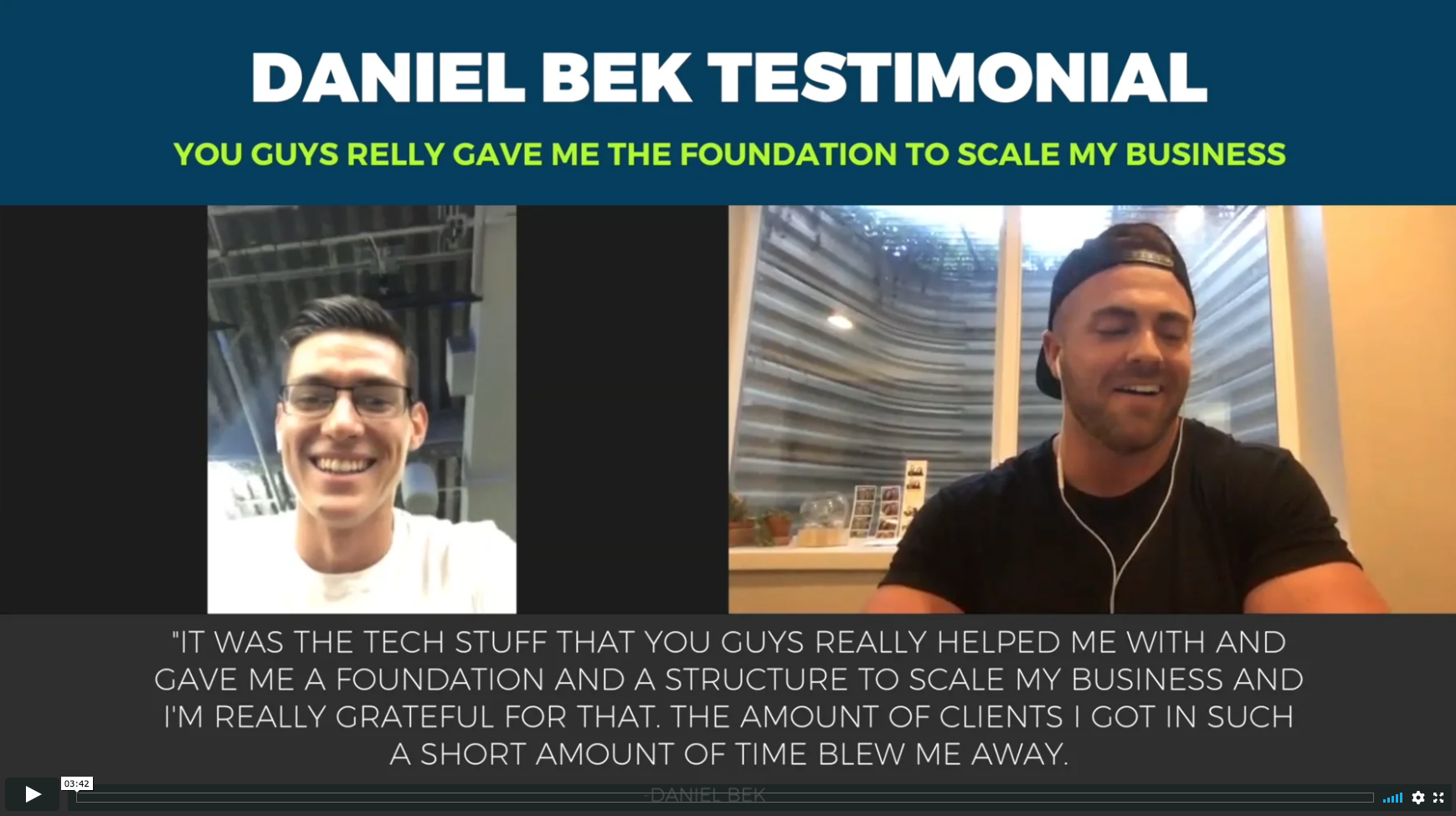 Daniel Bek Testimonial