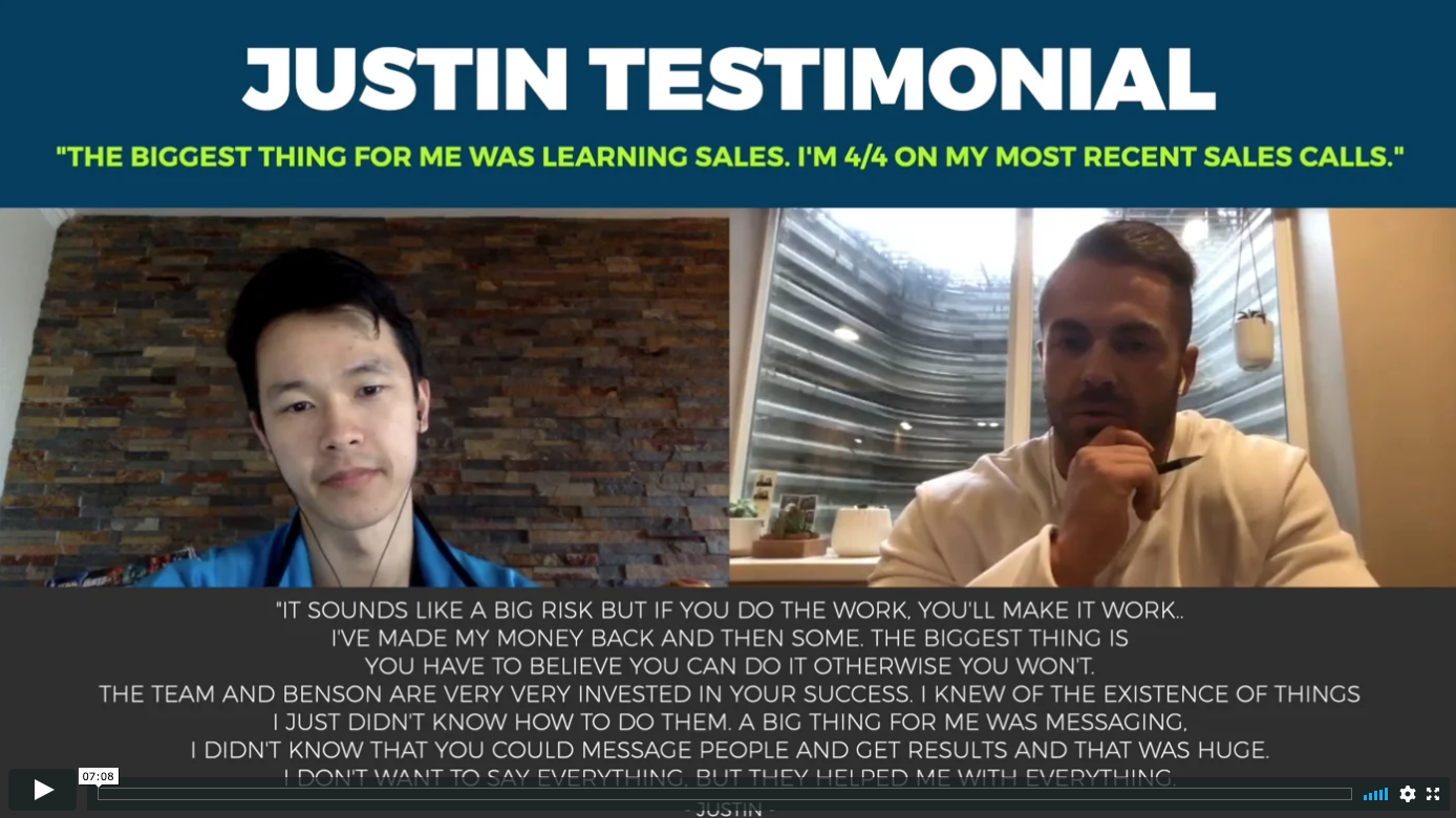 Justin Testimonial