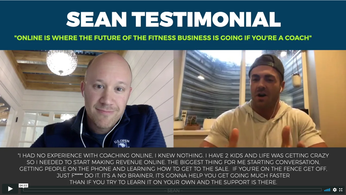 Sean Testimonial